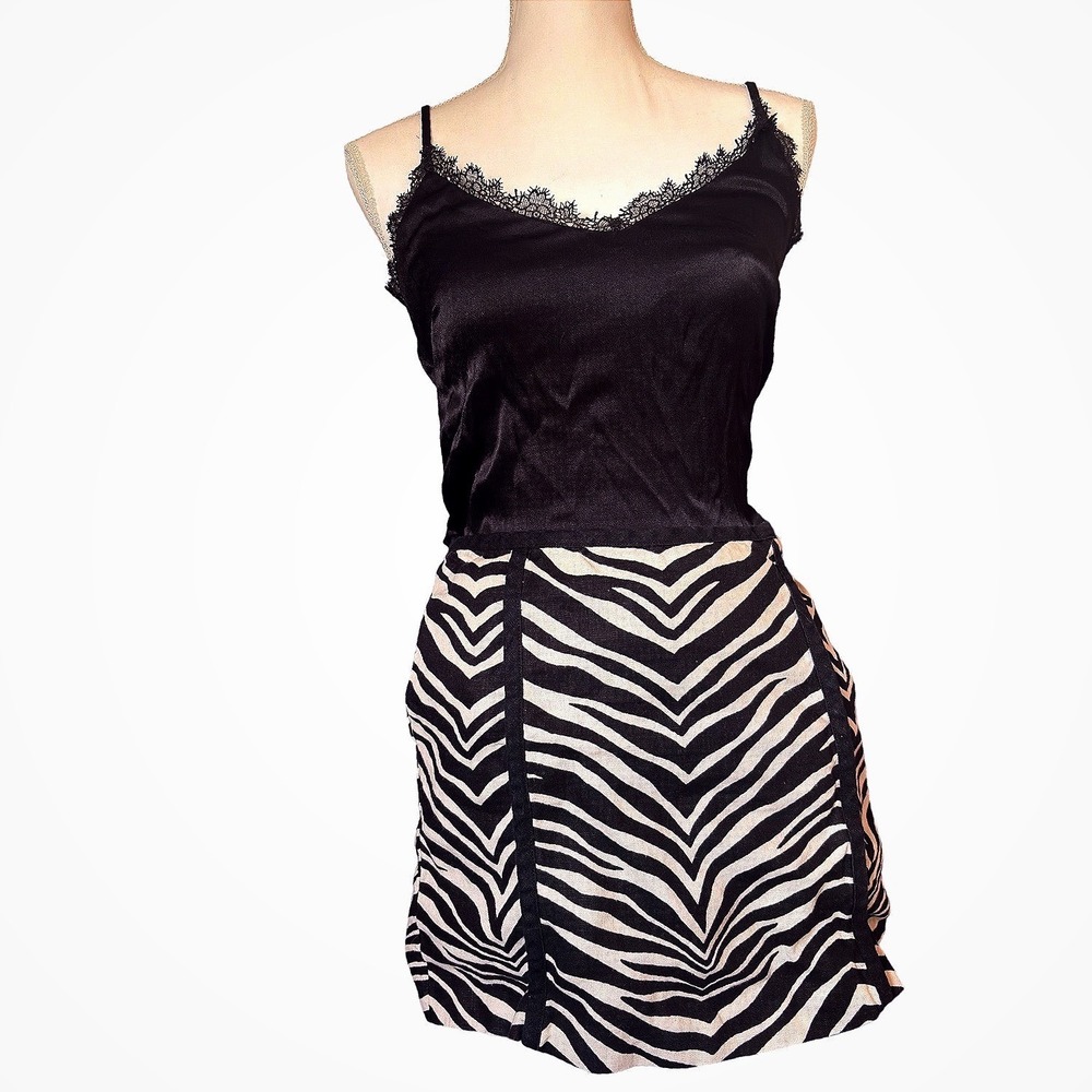 Zebra print linen‎ mini skirt with pockets| J. Crew